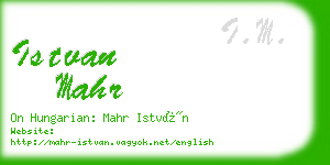 istvan mahr business card
